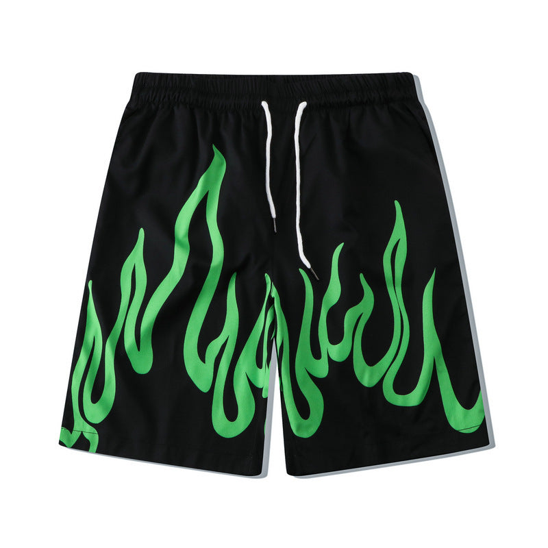 Digital Printing Flame Loose Short-Sleeved Set