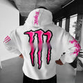 Monster hooded sweatshirt with scratch print