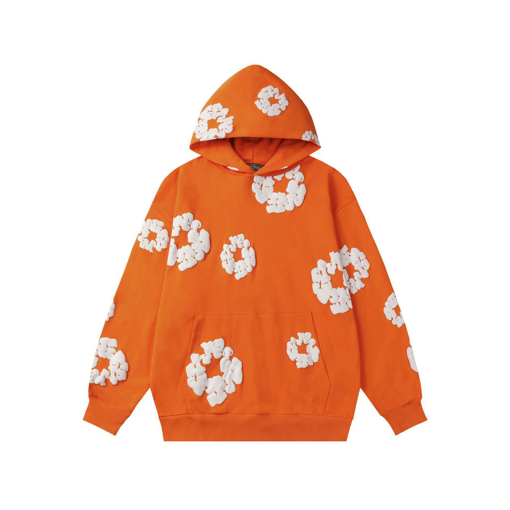 Floral Foam Print Hooded Sweatshirt