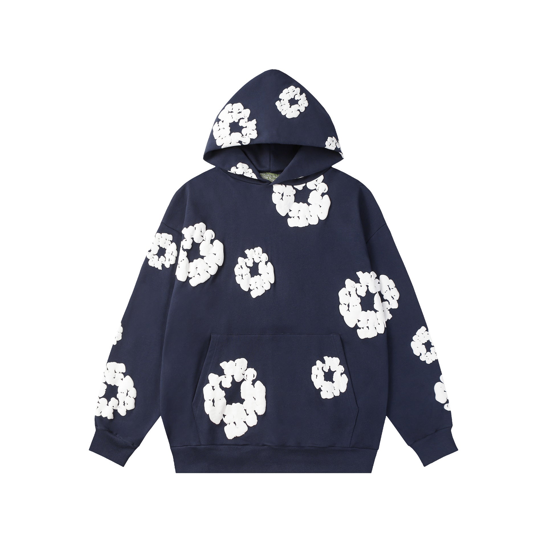 Floral Foam Print Hooded Sweatshirt