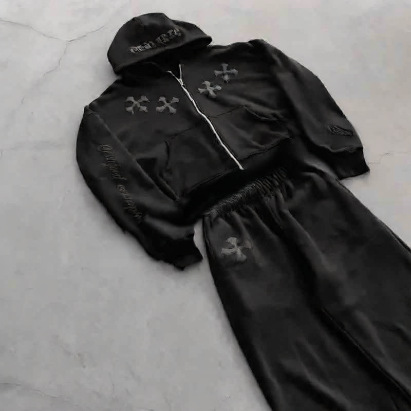 Dark Fashion Trend Hooded Set