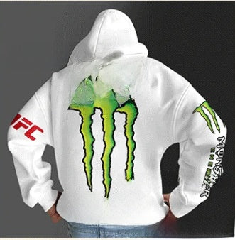 Monster hooded sweatshirt with scratch print
