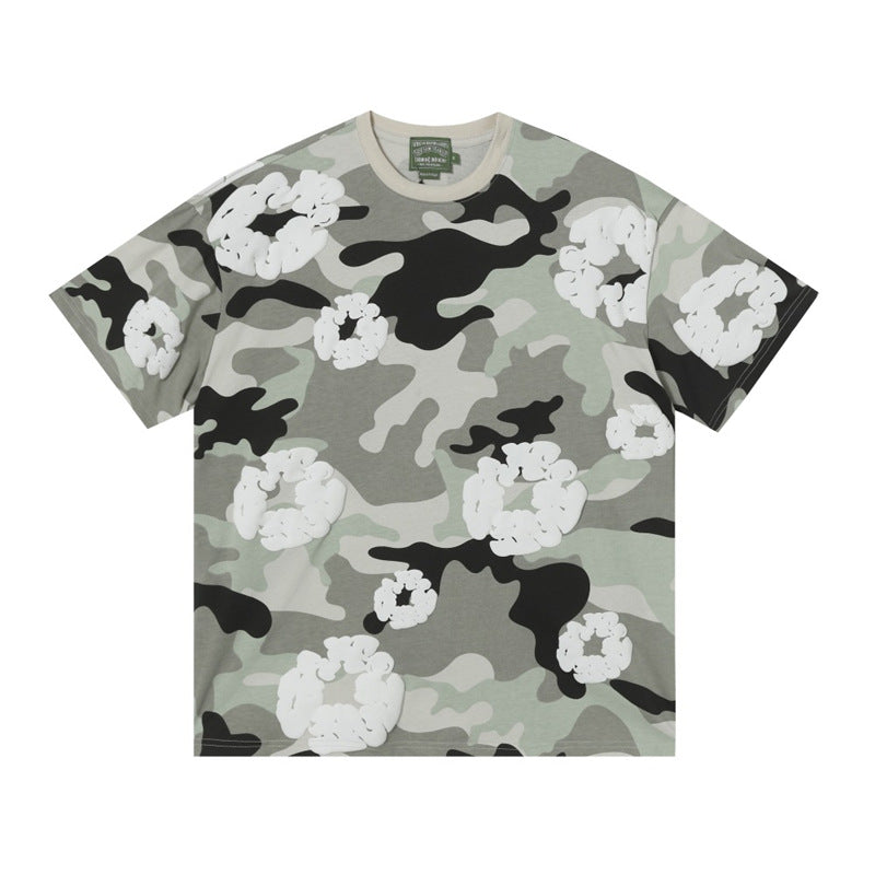 Camouflage Print Sweatshirt and Pants Set
