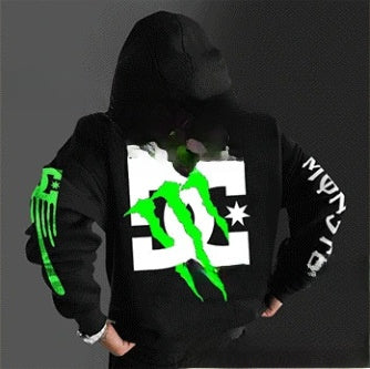 Monster hooded sweatshirt with scratch print