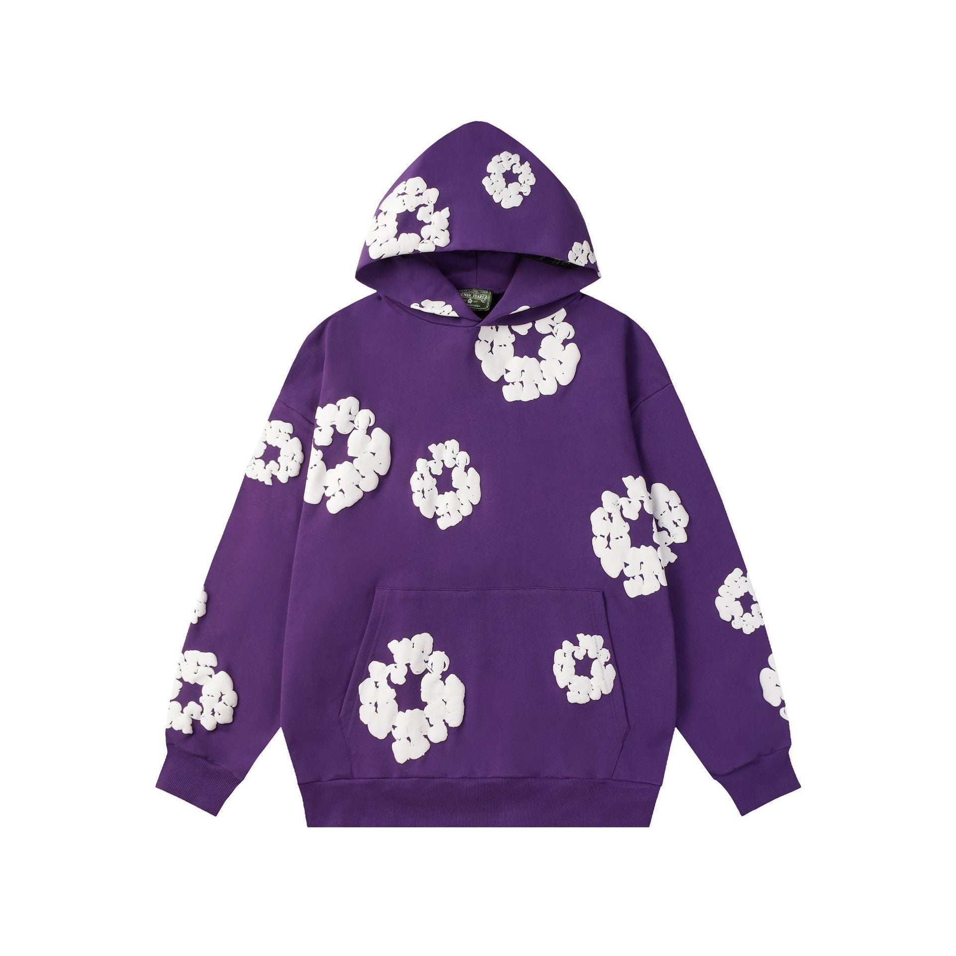 Floral Foam Print Hooded Sweatshirt