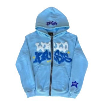Letter print cardigan zip-up hoodie
