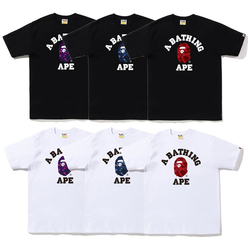 Cartoon Printed T-Shirt for Men and Women, Half-Sleeved Short T-Shirt