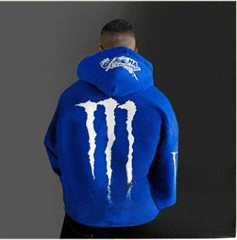 Monster hooded sweatshirt with scratch print