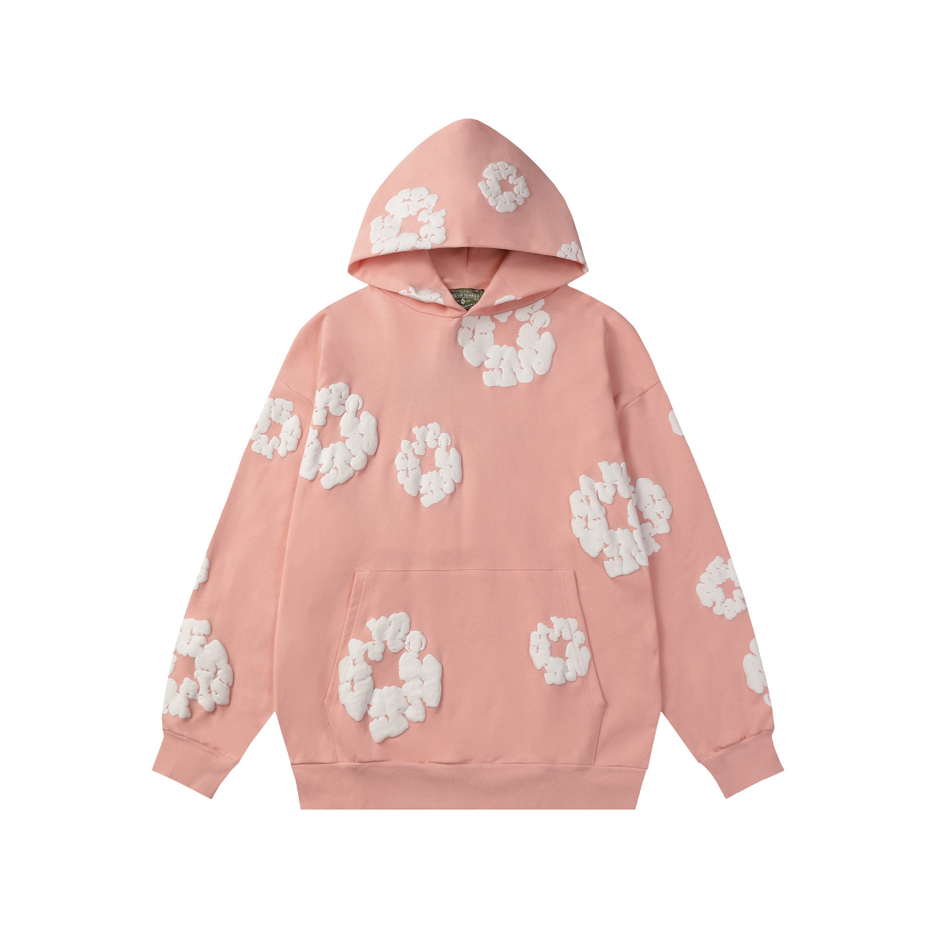 Floral Foam Print Hooded Sweatshirt
