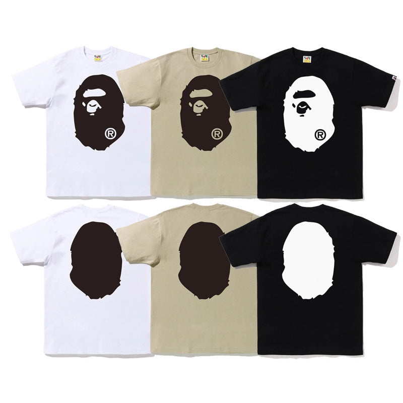 Cartoon Printed T-Shirt for Men and Women, Half-Sleeved Short T-Shirt