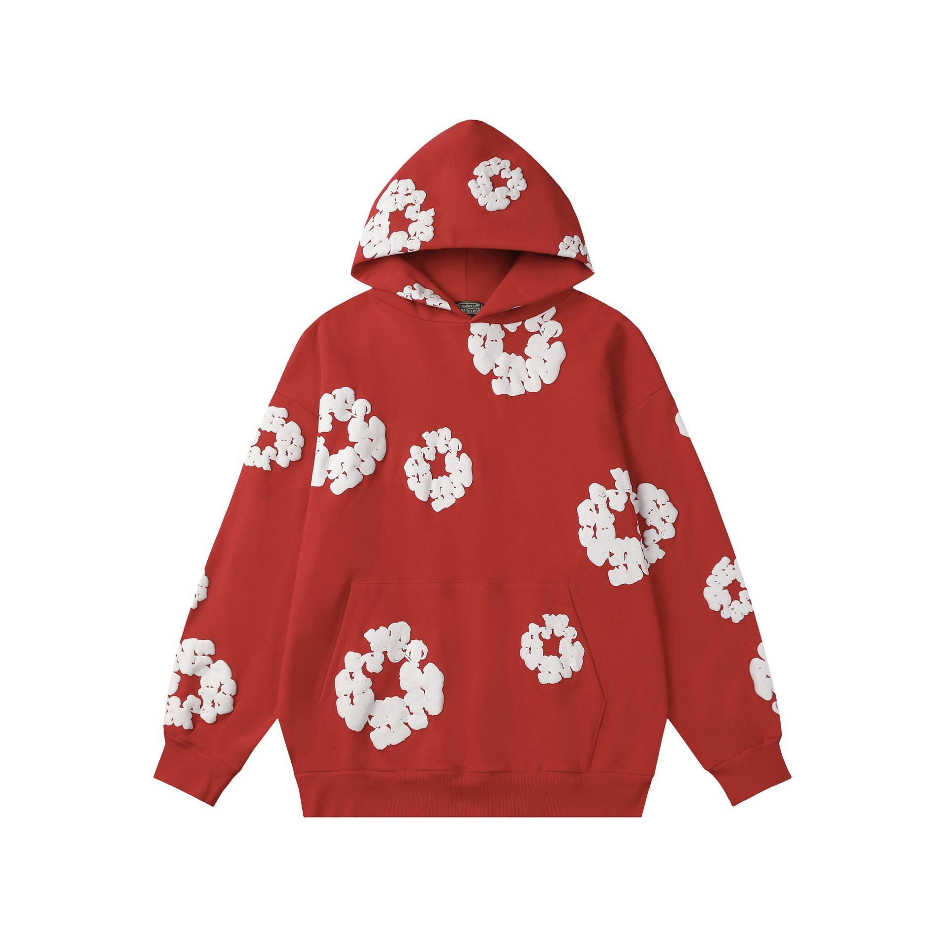 Floral Foam Print Hooded Sweatshirt