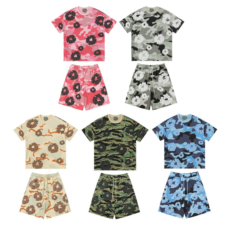 Camouflage Print Sweatshirt and Pants Set