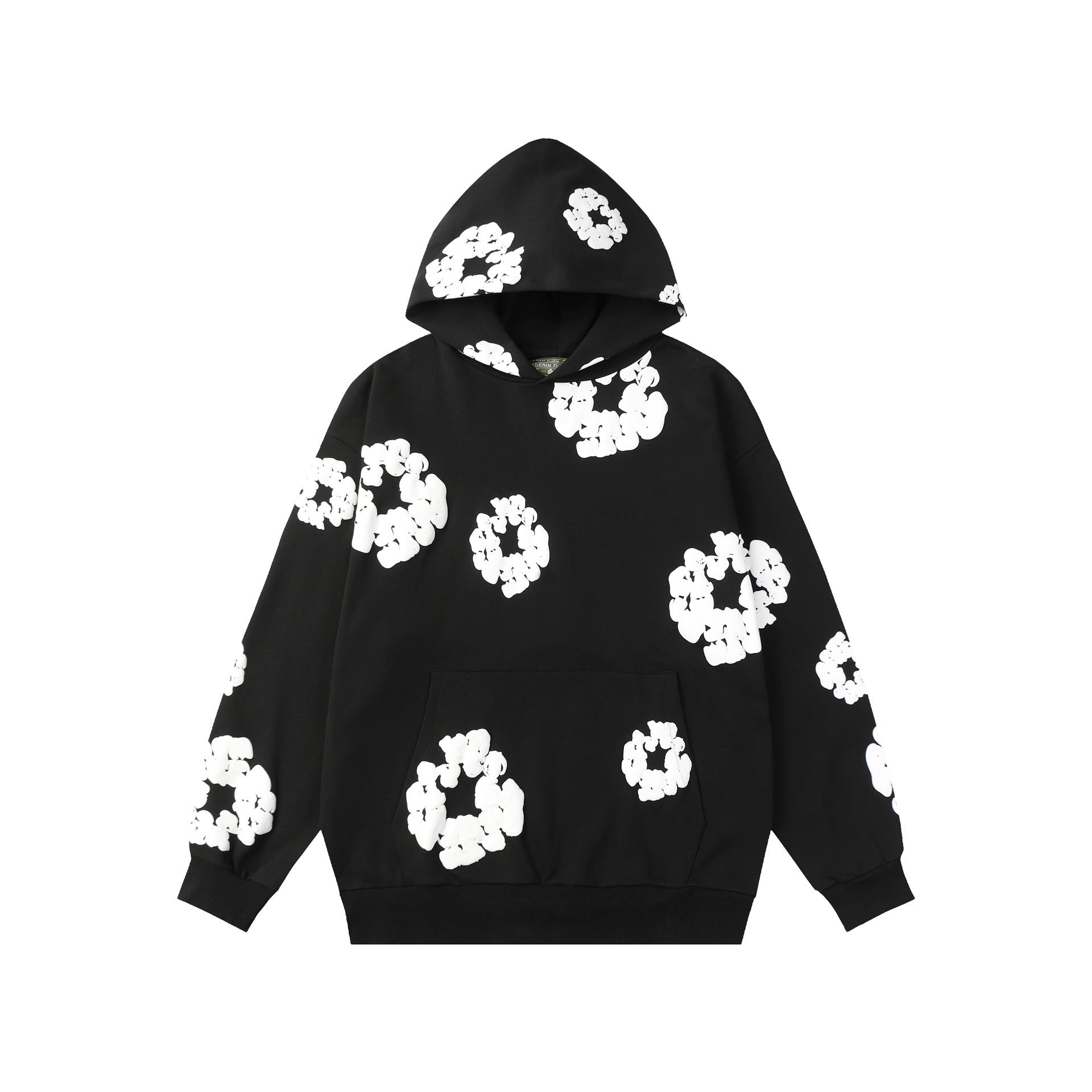 Floral Foam Print Hooded Sweatshirt