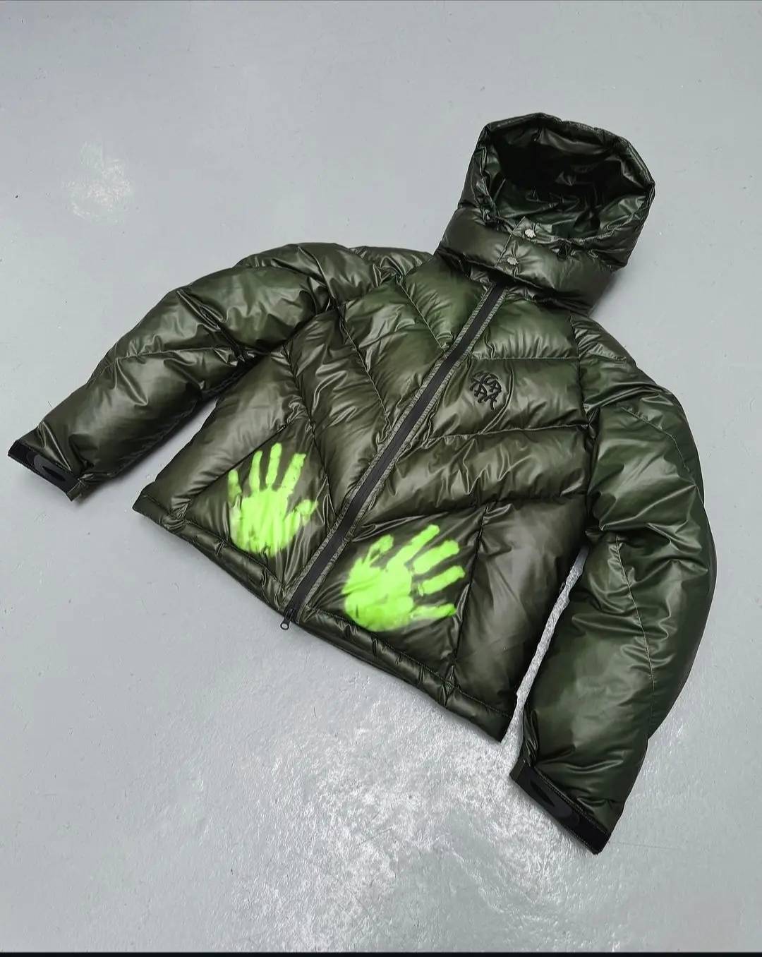Thermal Cotton Hooded Jacket with Embroidery