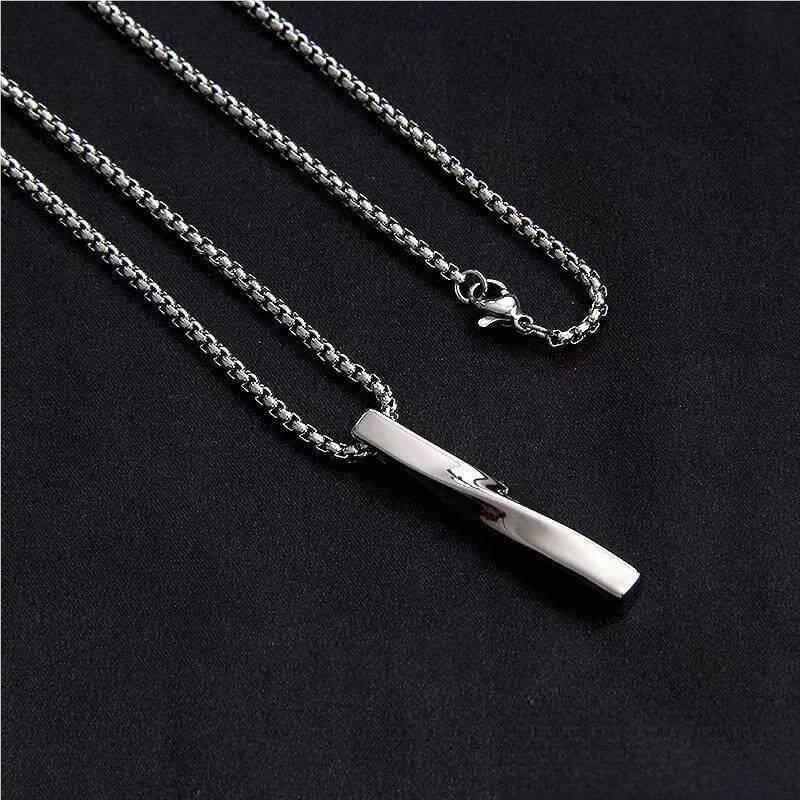 Curved Titanium Steel Necklace