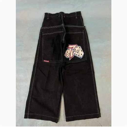 Printed Hip-Hop Denim Casual Pants