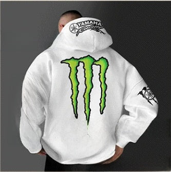 Monster hooded sweatshirt with scratch print