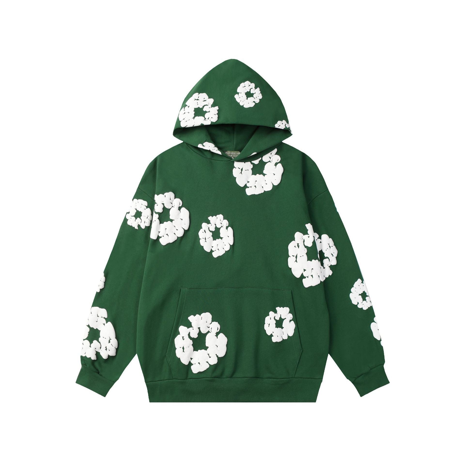 Floral Foam Print Hooded Sweatshirt