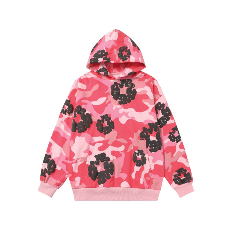 Camouflage Print Sweatshirt and Pants Set