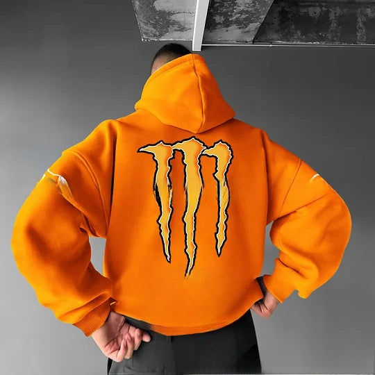 Monster hooded sweatshirt with scratch print