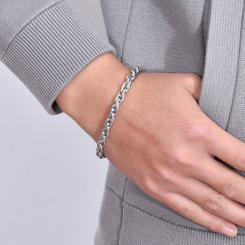 Geometric Magnetic Clasp Stainless Steel Bracelet