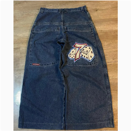 Printed Hip-Hop Denim Casual Pants