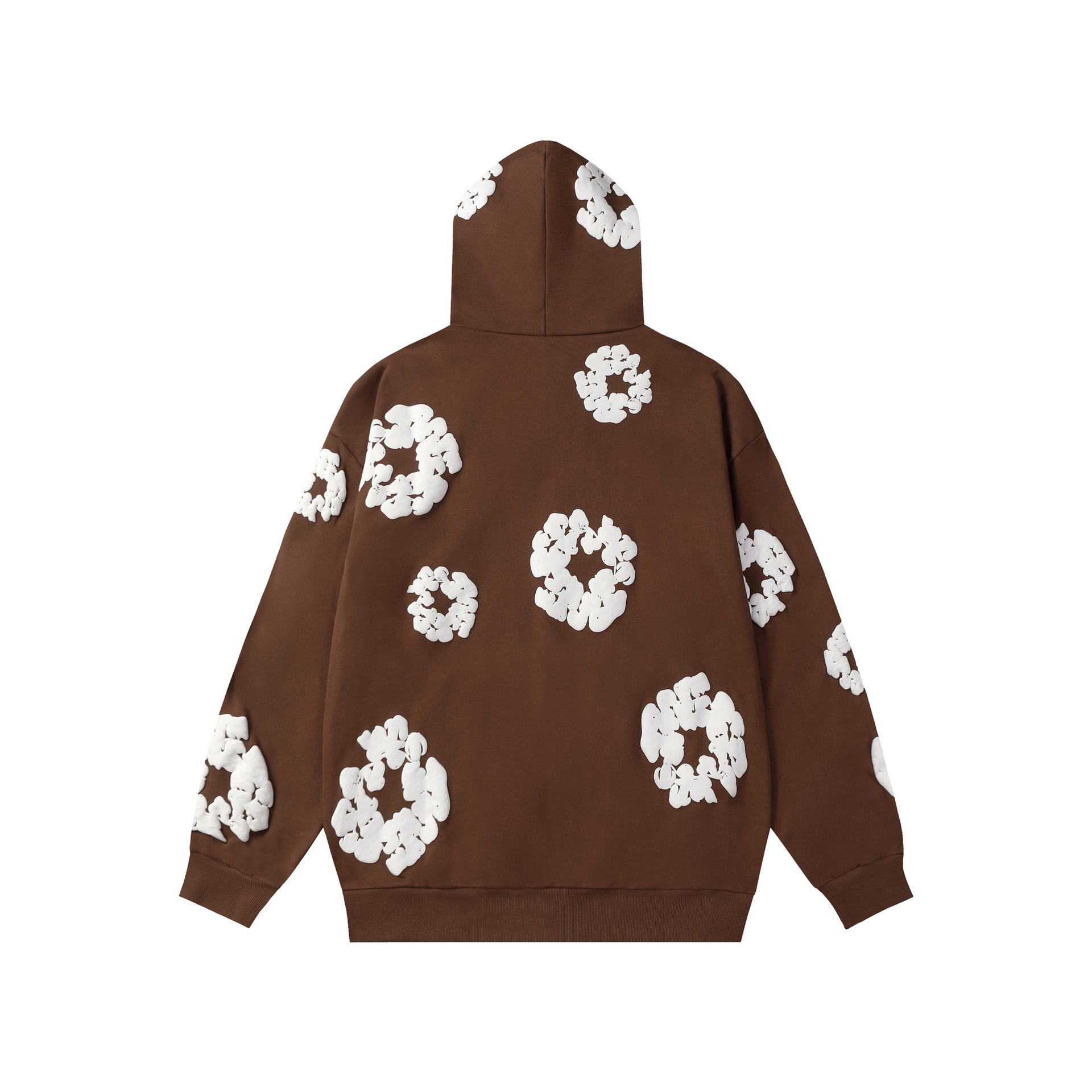 Floral Foam Print Hooded Sweatshirt
