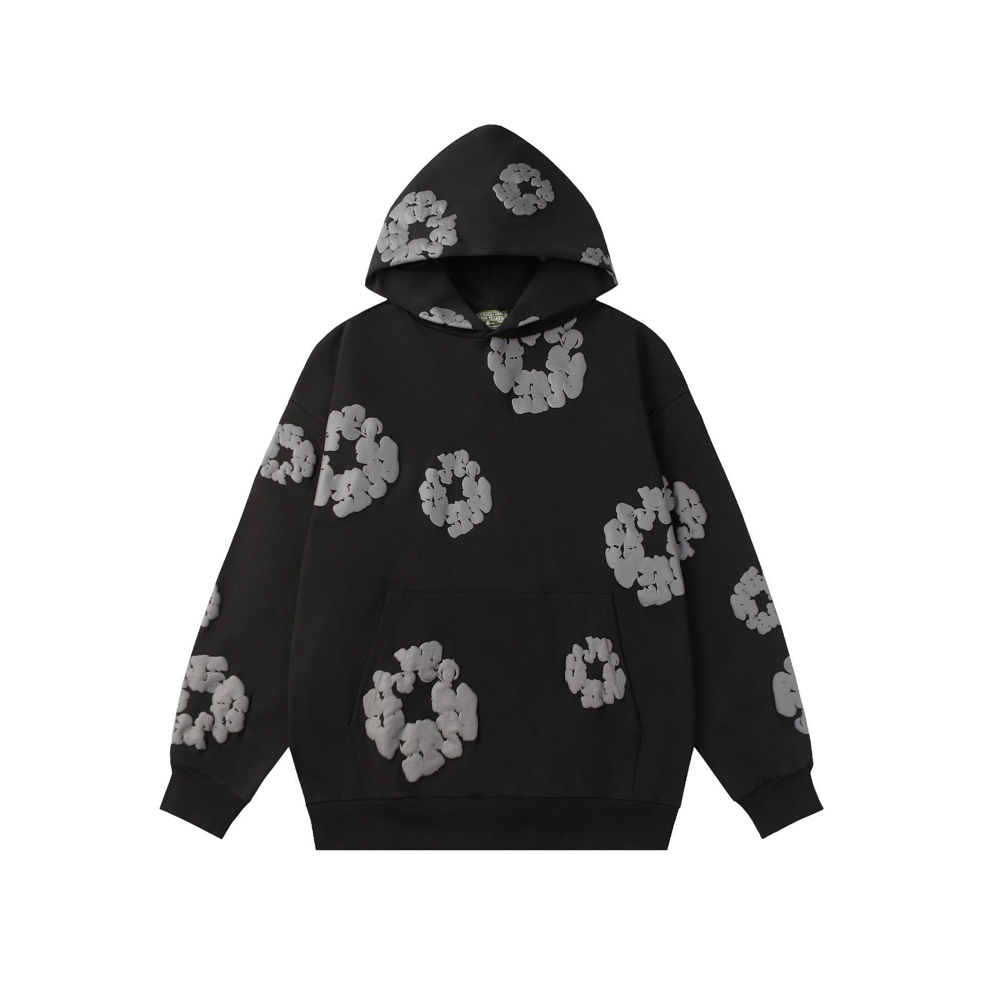 Floral Foam Print Hooded Sweatshirt