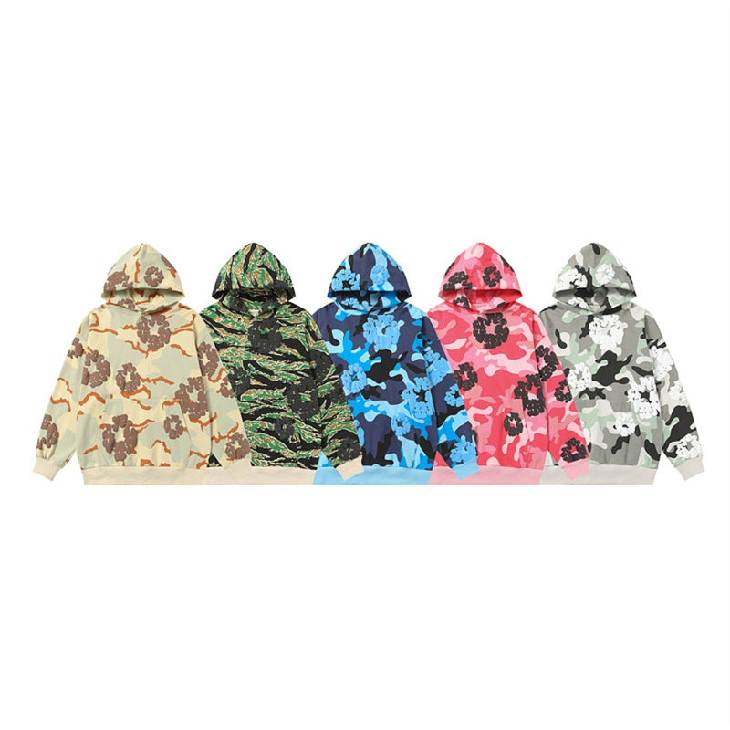 Camouflage Print Sweatshirt and Pants Set