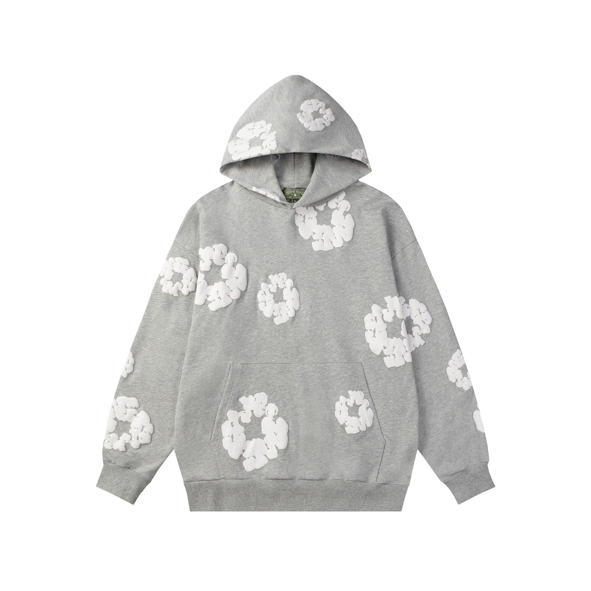 Floral Foam Print Hooded Sweatshirt