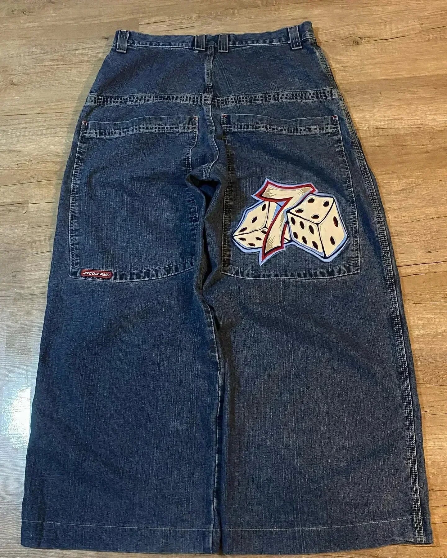 Printed Hip-Hop Denim Casual Pants
